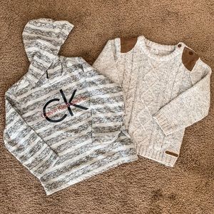 Boy gray hoodie + sweater bundle